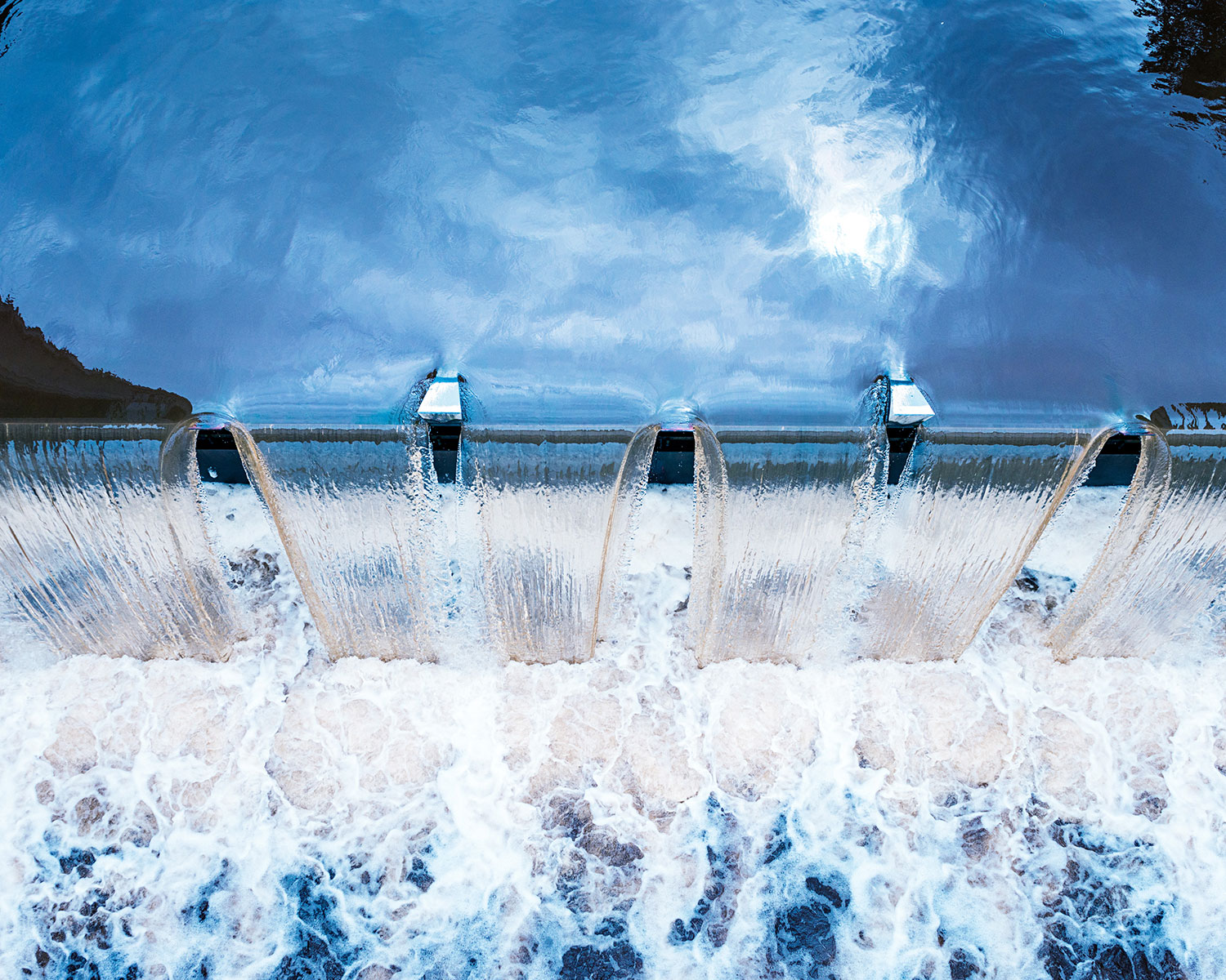 Flowing water